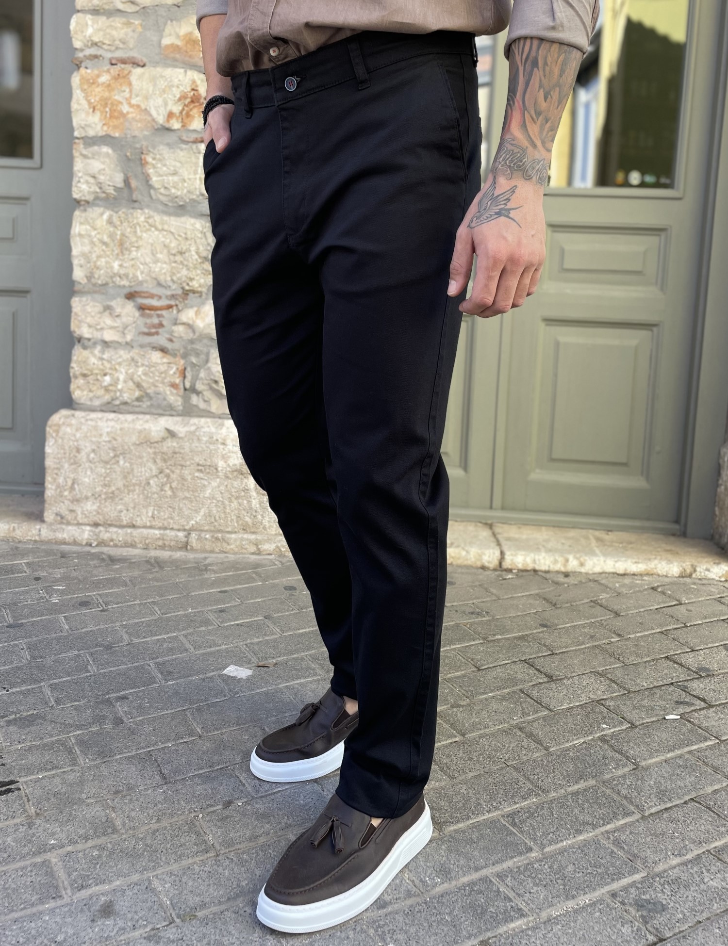 Dynamo ανδρικό μπλε παντελόνι υφασμάτινο Chinos D1316B φωτογραφία